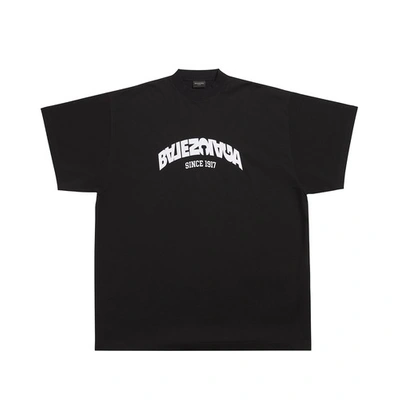 Balenciaga Back Flip Oversize T-shirt In Black_white