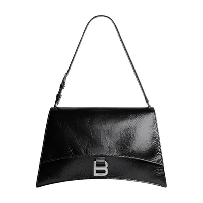 Balenciaga Large Crush Sling Shoulder Bag In Black