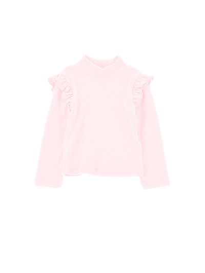 Monnalisa Kids'   Viscose Turtleneck In Dusty Pink Rose