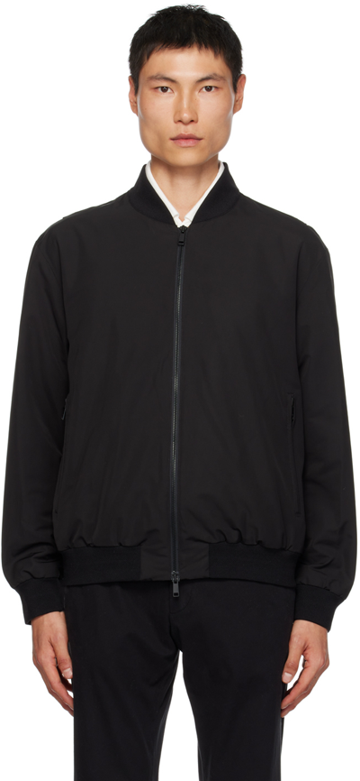 Zegna Black Padded Bomber Jacket In K09 Black