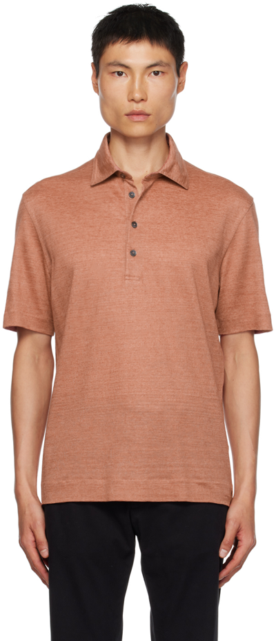Zegna Red Four-button Polo In R02 Red