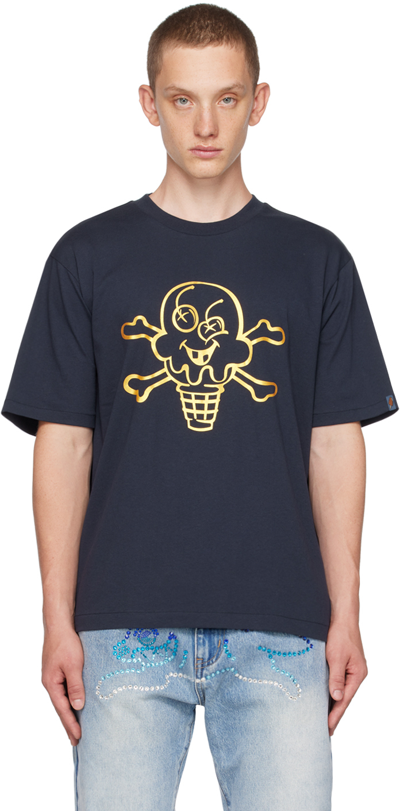 Icecream Navy Cones And Bones T-shirt In Blue