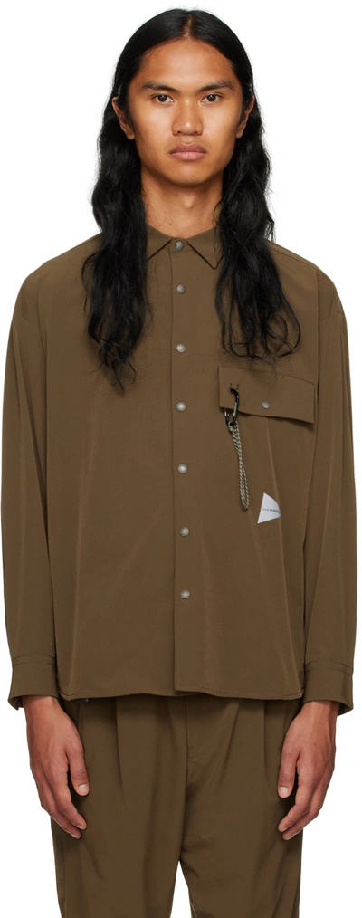 And Wander Brown Lightweight Shirt In 050 Brown