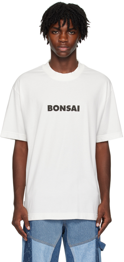Bonsai Logo Print Cotton Jersey T-shirt In White