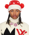 WALTER VAN BEIRENDONCK RED & OFF-WHITE WALTER BEANIE