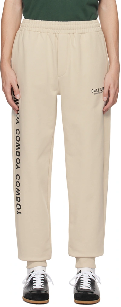 Helmut Lang Beige Scribble Sweatpants In Parchment - Q5h