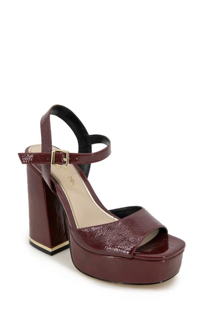 Kenneth Cole New York Women's Dolly Leather Platform Heel Sandals In Plum