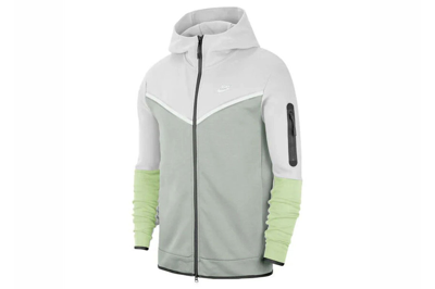 Pre-owned Nike Sportswear Tech Fleece Full-zip Hoodie Light Silver Dusty Sage