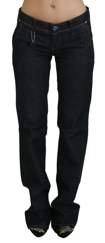Costume National Blue Low Waist Straight Denim Trousers Jeans