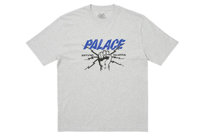 Pre-owned Palace Shocking Behaviour T-shirt Grey Marl