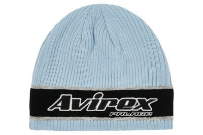 Pre-owned Palace X Avirex Nein Cuff Beanie Chill Blue