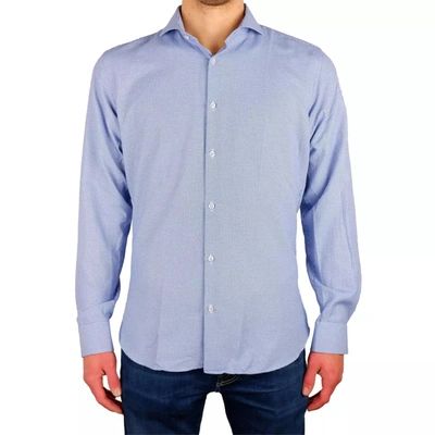 Made In Italy Blue Cotton Shirt