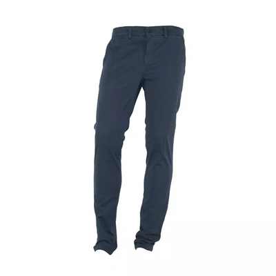 Made In Italy Blue Cotton Trousers