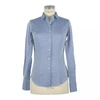 MADE IN ITALY MADE IN ITALY BLUE COTTON WOMEN'S SHIRT