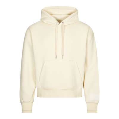 Ami Alexandre Mattiussi Logo Patch Hoodie In Cream