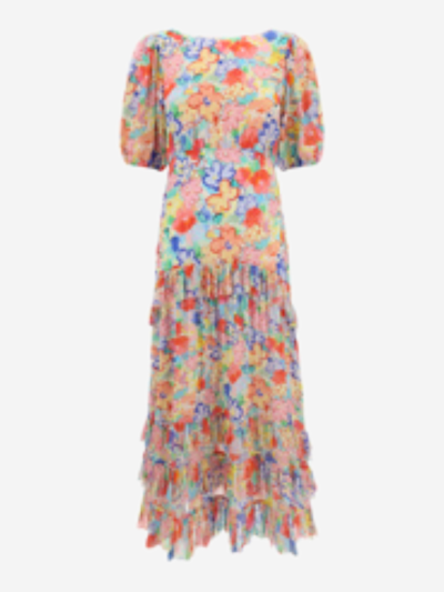 Rixo London Shireen Long Dress In Multicolor