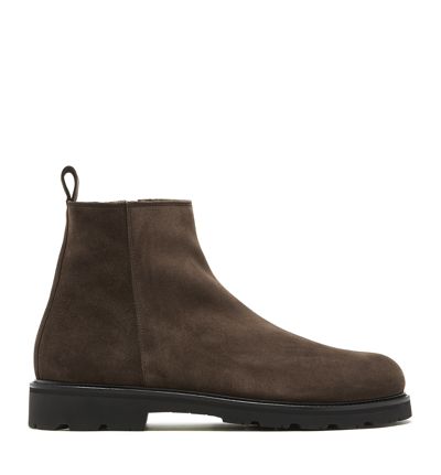 La Canadienne Ludo Mens Shearling Lined Suede Boot In Brunette