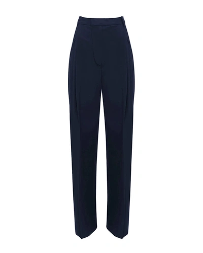 Victoria Beckham Pintuck Wide-leg Trousers In Blue