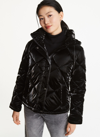 Dkny Diamond Quilt Water Resistant Puffer Jacket In Shiny Black