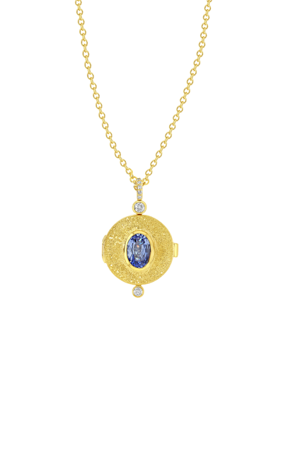 Future Fortune 18k Yellow Gold Wizard Locket With Blue Sapphire