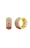 Future Fortune 18k Yellow Gold Euphoria Earrings With Pink Sapphires In Gold