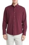 Mizzen + Main City Trim Fit Stretch Flannel Button-down Shirt In Red