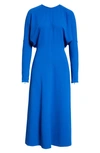 Victoria Beckham Cady Midi Dress In Blue