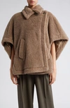 Max Mara Tebe Teddy Alpaca, Cashmere & Silk Cape In Turtledove
