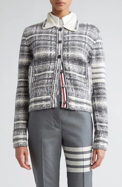 Thom Browne Check Pattern Jacket In Grey