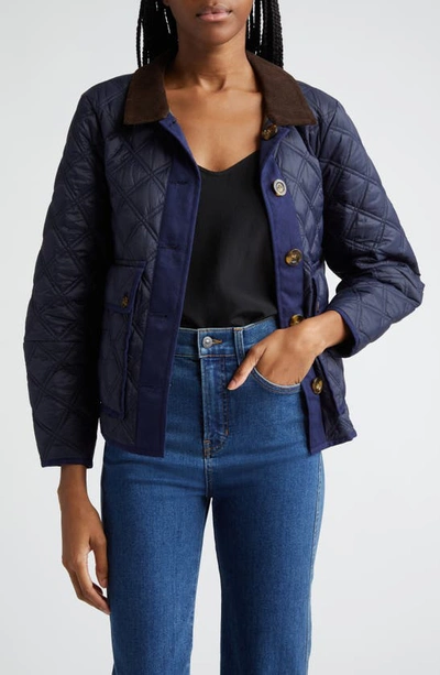 Veronica Beard Fenton Reversible Quilted Jacket In Navy/loden