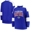 PROFILE PROFILE ROYAL FLORIDA GATORS PLUS SIZE STRIPED PULLOVER SWEATSHIRT