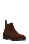 Steve Madden Women's Leopold Suede Chelsea Bootie In Chocolate In Brown Suede