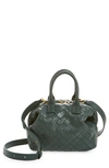 Bottega Veneta Bauletto Mini Intrecciato Top-handle Bag In 1617 Slate-muse Brass