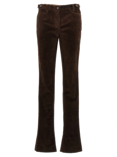 Dolce & Gabbana Corduroy Flared Trousers In Brown