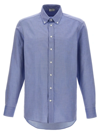 Etro Cotton Shirt In Light Blue