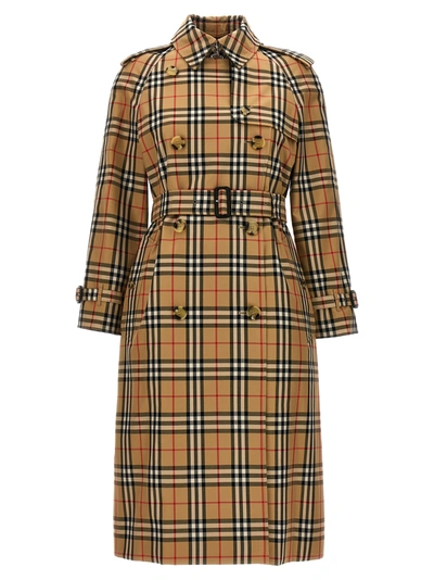 BURBERRY HAREHOPE COATS, TRENCH COATS BEIGE