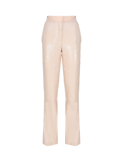 Genny Trousers With Sequins And Satin In Pink