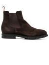Santoni Brown Suede Chelsea Boots In Marrone
