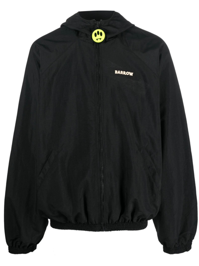 Barrow Logo-patch Hooded Jacket In Nero