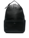 Apc Logo-stamp Faux-leather Backpack In Nero