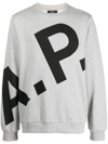 Apc Logo-print Sweatshirt In Grigio