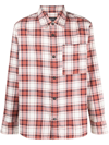 Apc Check-pattern Cotton Shirt In Rosso