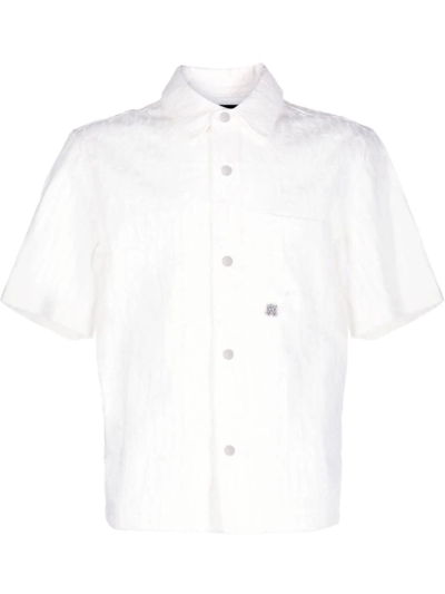 Amiri Burnout 棉保龄球衬衫 In White