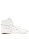 Amiri Skel Hi-top Leather Sneakers In Bianco