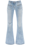 PALM ANGELS LOW-RISE WAIST BOOTCUT JEANS