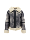 Stand Studio Lessie Faux Shearling Jacket In Grey/natural White