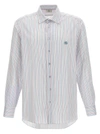ETRO LOGO EMBROIDERY STRIPED SHIRT SHIRT, BLOUSE MULTICOLOR