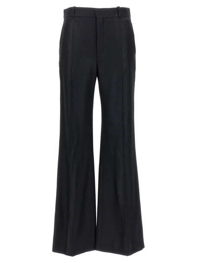 Chloé Sophisticated Black Wool And Silk Flared Trousers For Women