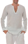 Ranee's V-neck Linen Shirt In Baby Blue