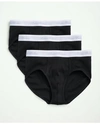 Brooks Brothers Supima Cotton Low-rise Briefs-3 Pack | Black | Size Small